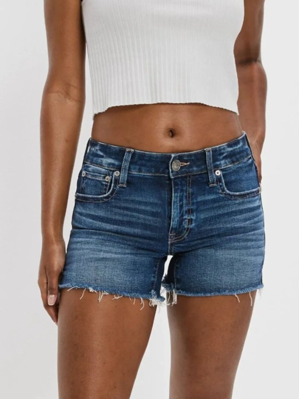 NWOT - American Eagle AE Next Level High-Waisted Denim Midi Short -Size 12 or 14